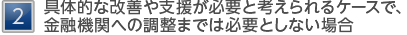 [2] 具体的な改善や支援が必要と考えられるケースで、金融機関への調整までは必要としない場合